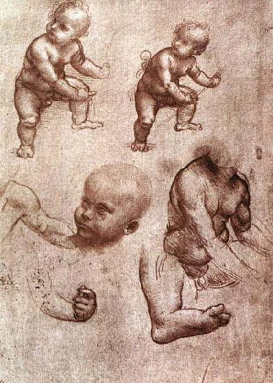 Leonardo  Da Vinci Study of a child